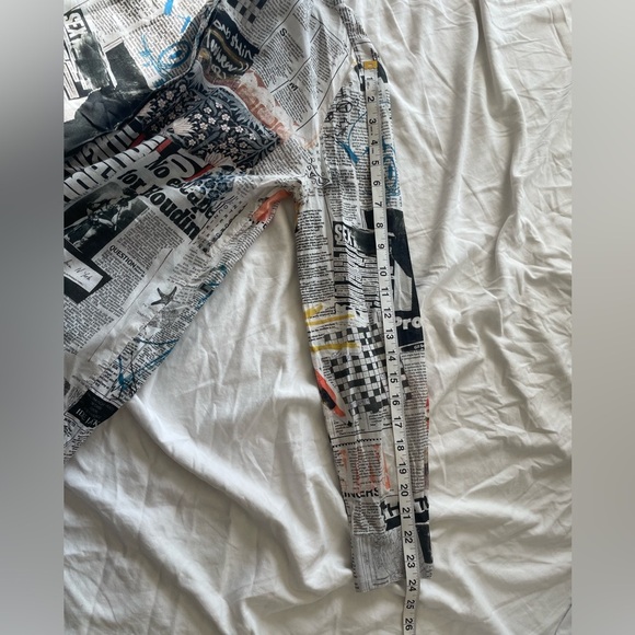 Desigual Newspaper Print Button Up Blouse – Long Sleeve Graphic Statement Top - Picture 13 of 14